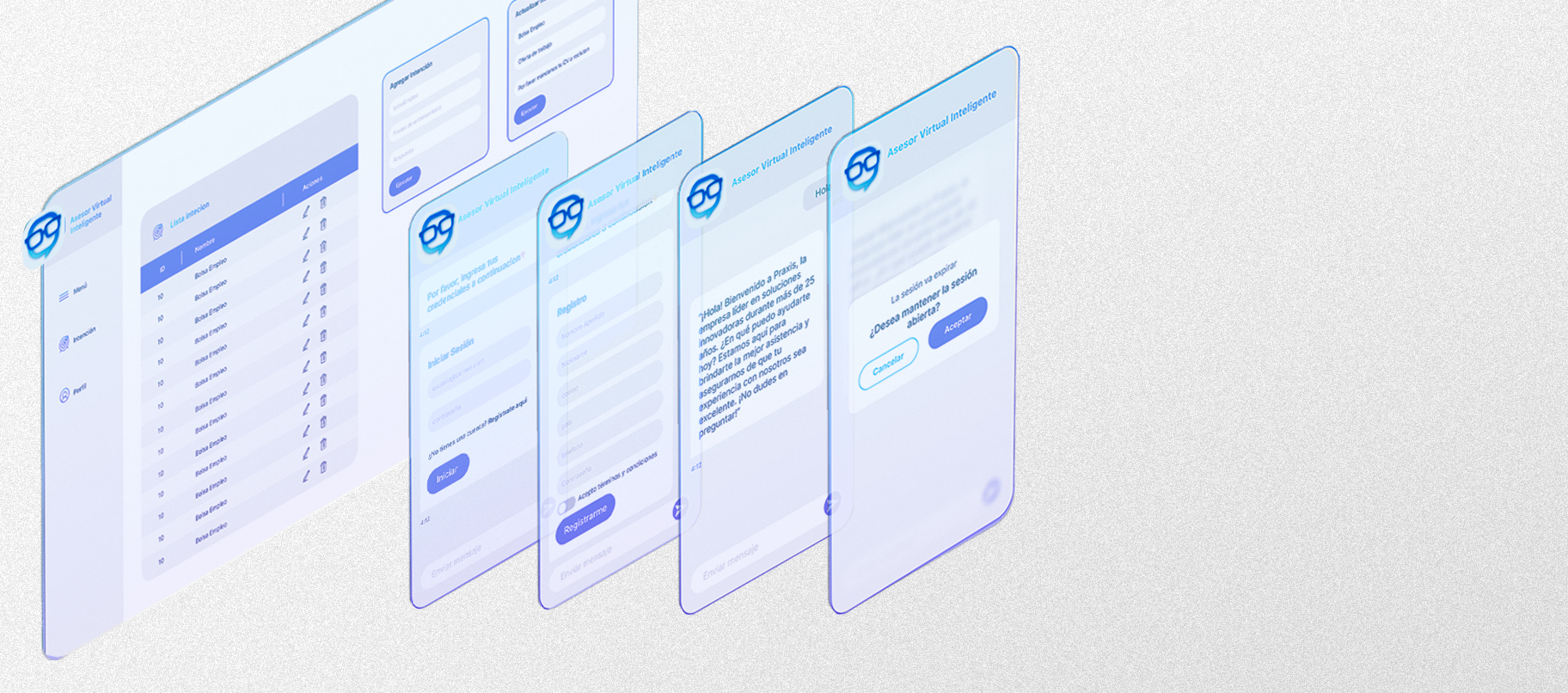 Praxis chat widget on website with integration to WhatsApp, Telegram, and Messenger